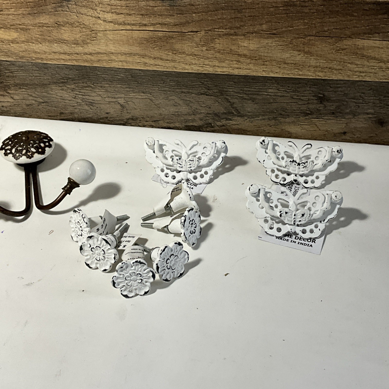 drawer pulls and knobs art deco Butterflies Knobs Lot White 11 Pieces Total Lot