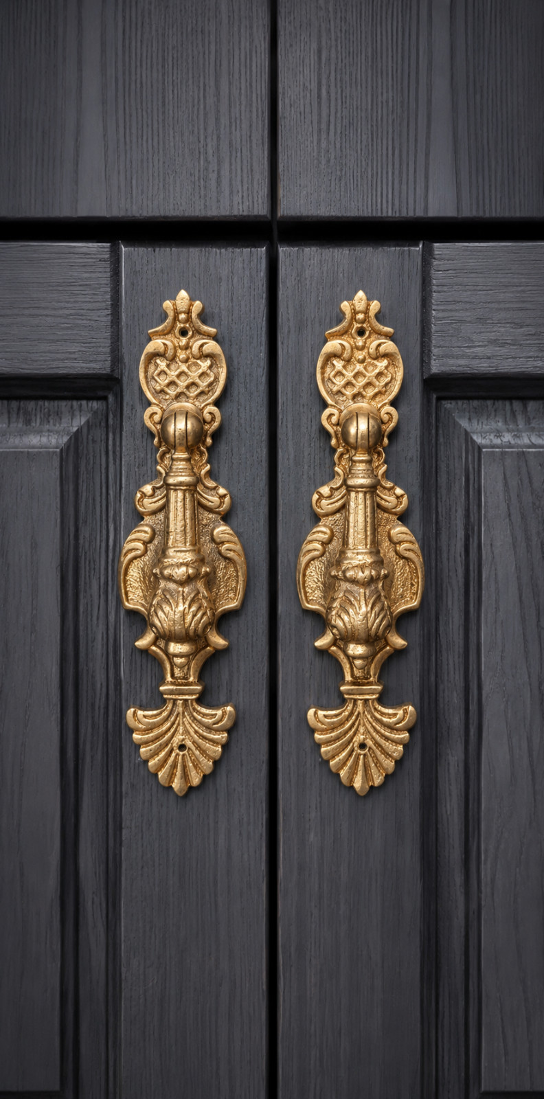 Antique Brass Drop Drawer Pull, Ornate Dresser Handle, Cabinet Wardrobe Hardware