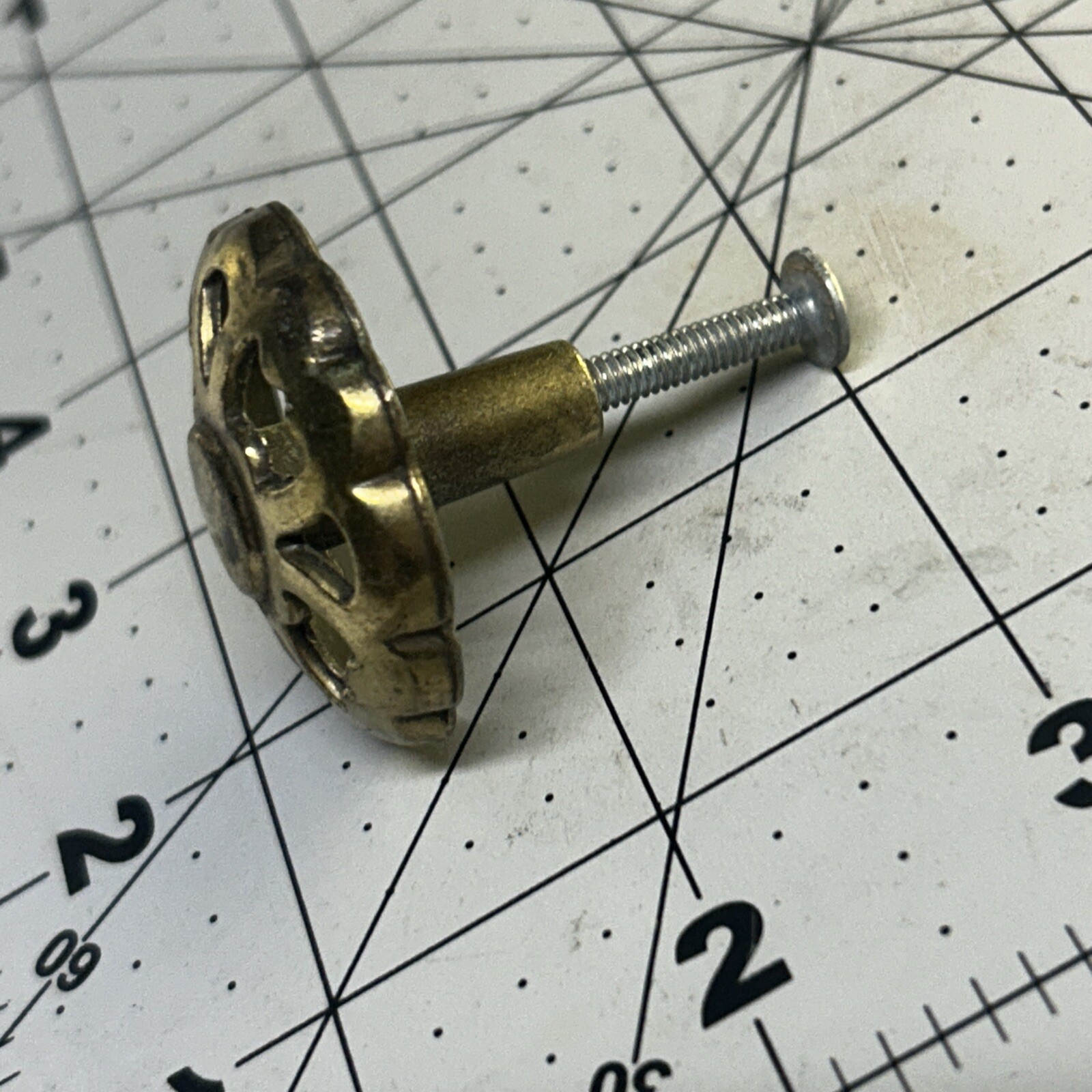 vintage MCM brass metal drawer pull. KBC 1993 43829