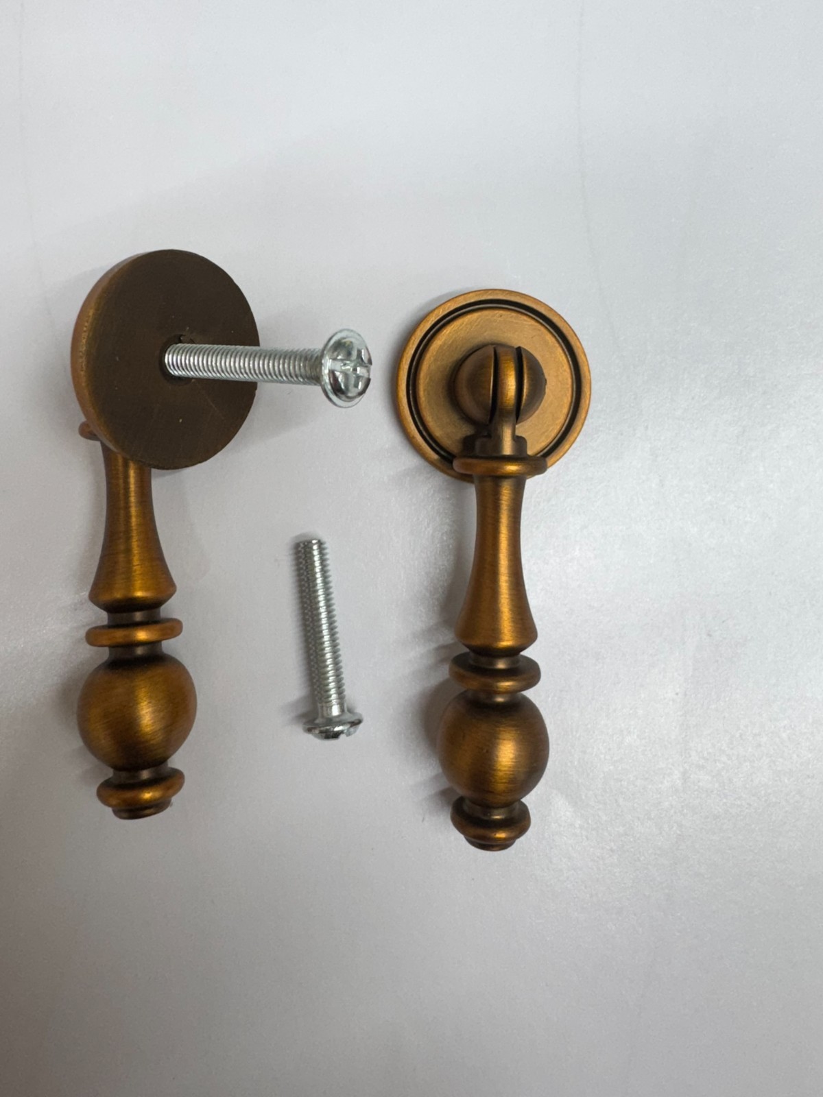 Golden Vintage-Copper Drawer Pulls Handles Teardrop Cabinet Door Knobs Hardware