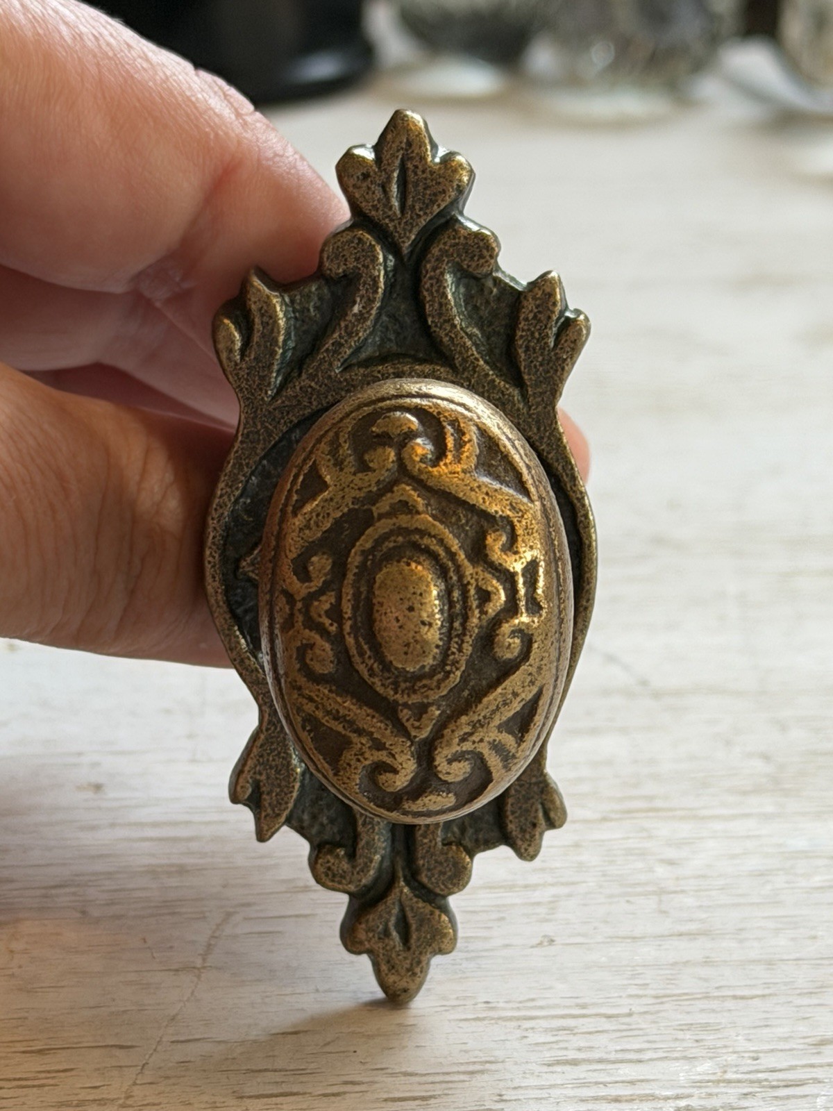 2 Antique Brass Drawer Pull Hardware Handle Vintage Cabinet Door Knob DIY