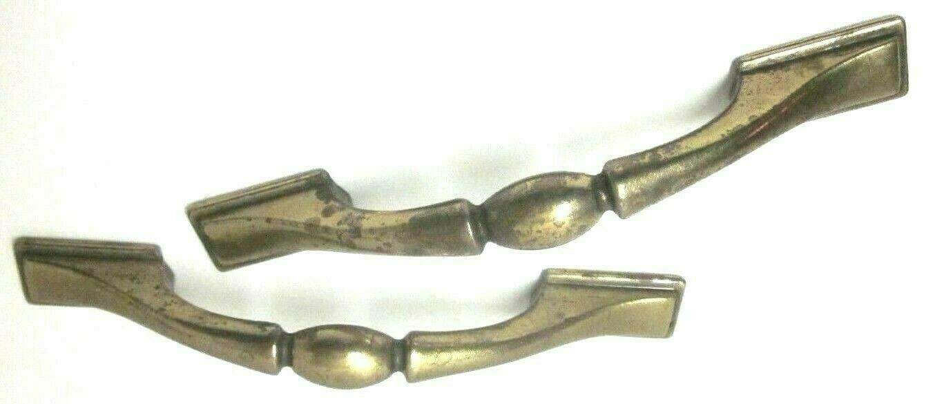 Amerock 1302 Drawer 1960s Pull Handle 3″ Centers Shiny Dark Aged Brass 1 Vtg MCM