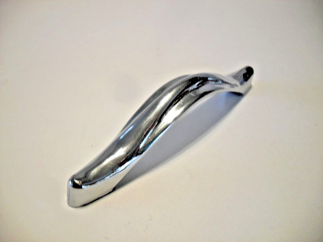 Vintage Nos Chrome Drawer Pulls Cabinet Door Handles Raised Face Center Japan