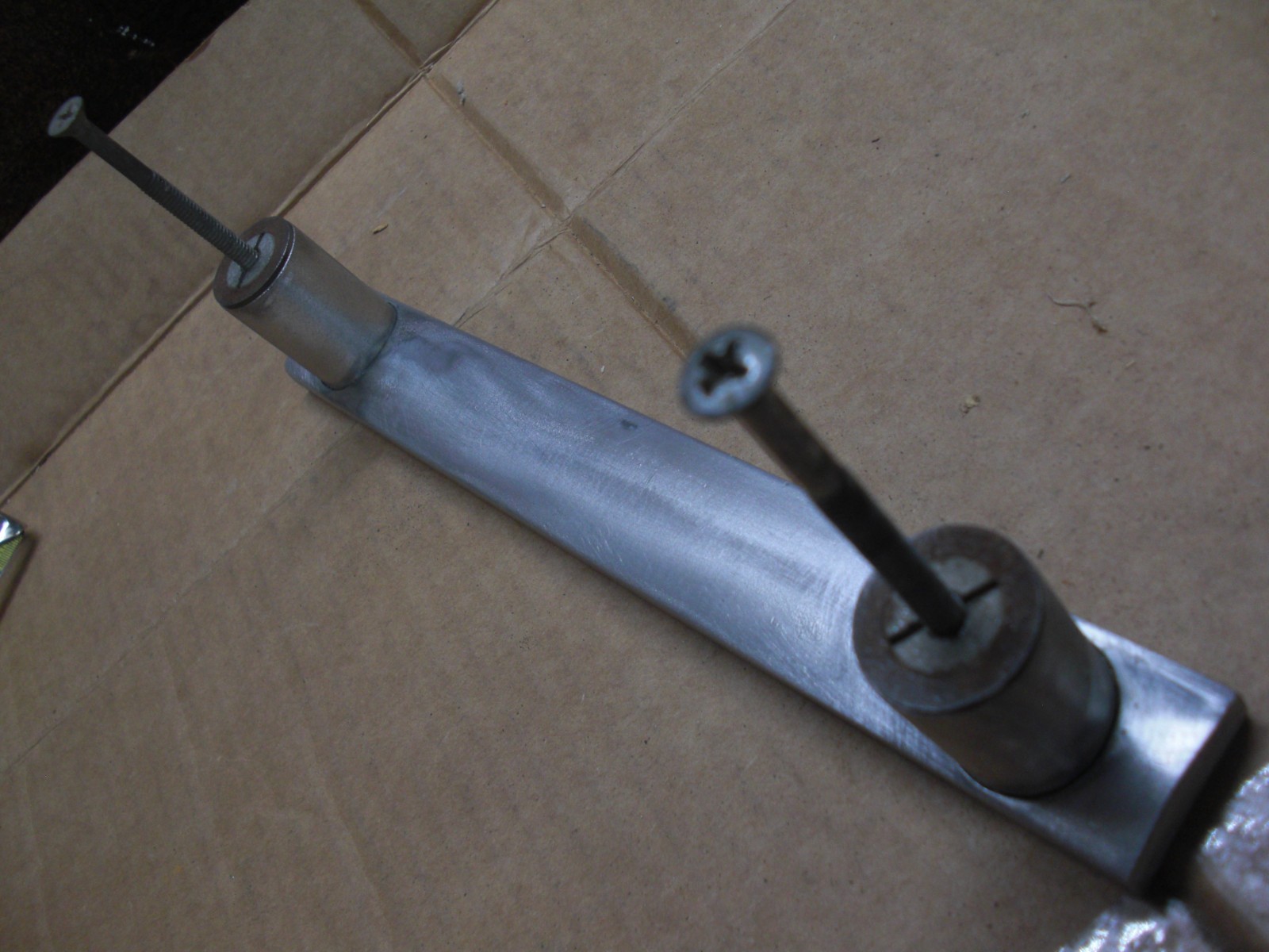 1 vintage large heavy duty 10″ long aluminum pull handles industrial 8″ oc hole