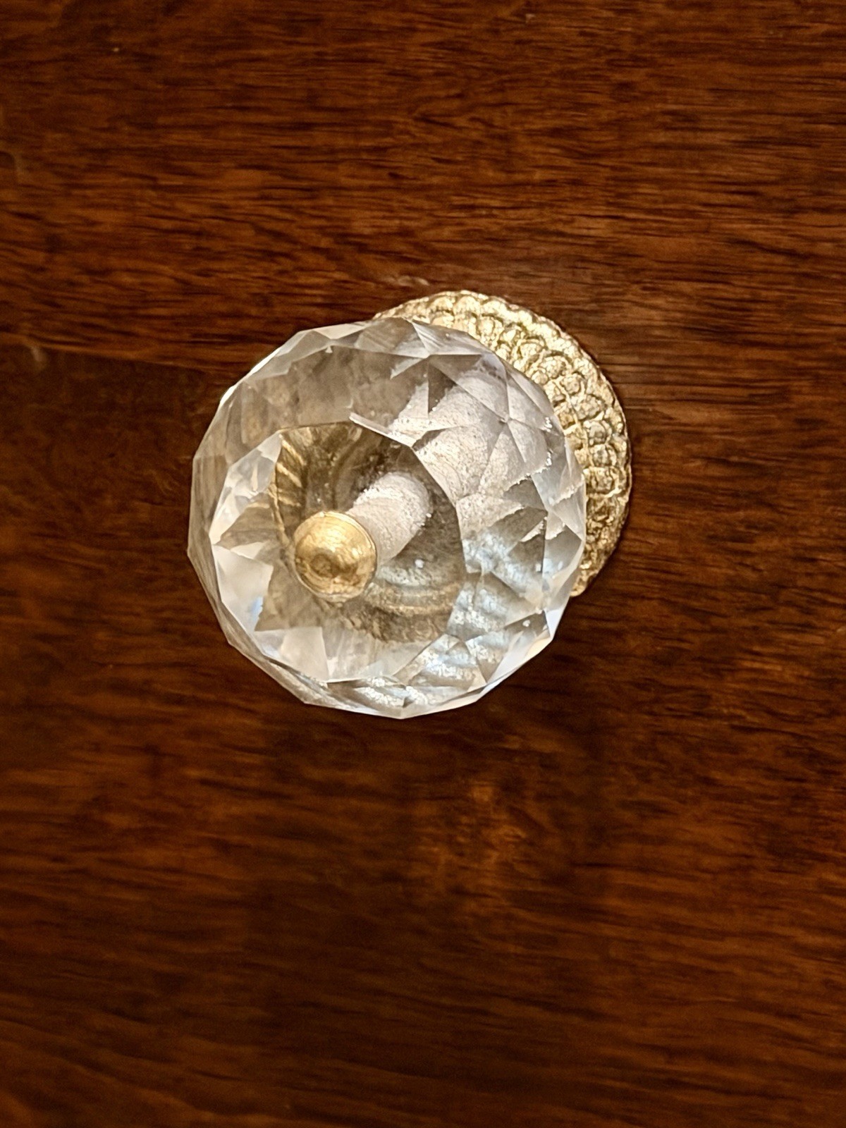 Clear Crystal Glass & Brass Drawer Pulls Vintage Style Cabinet Wardrobe Knobs