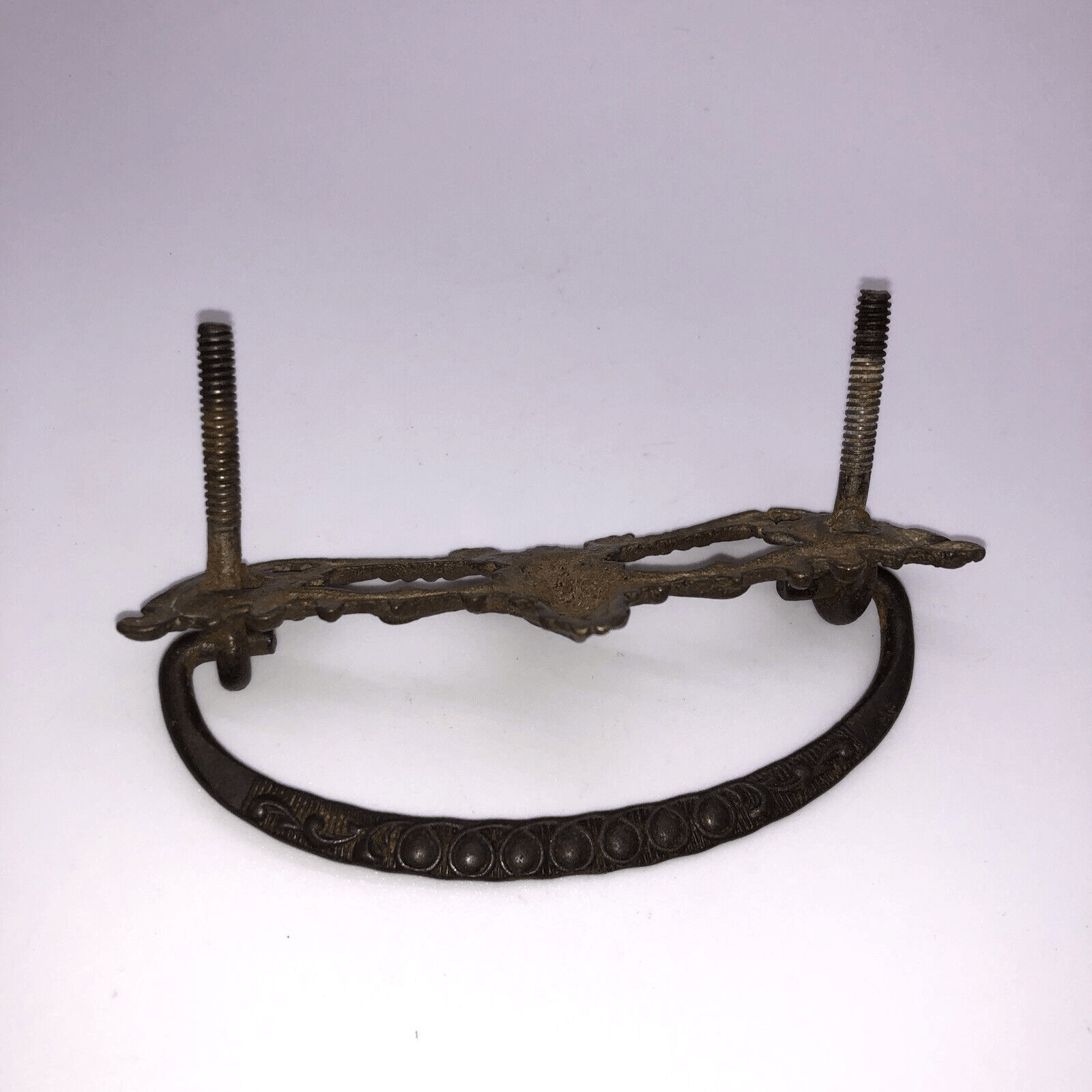 Vintage Ornate Brass Drawer Pull Bail Drop Hardware Furniture Restoration
