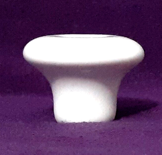Vintage White Mushroom Shape Porcelain Drawer Pull Knob Center Screw 3/4 in.