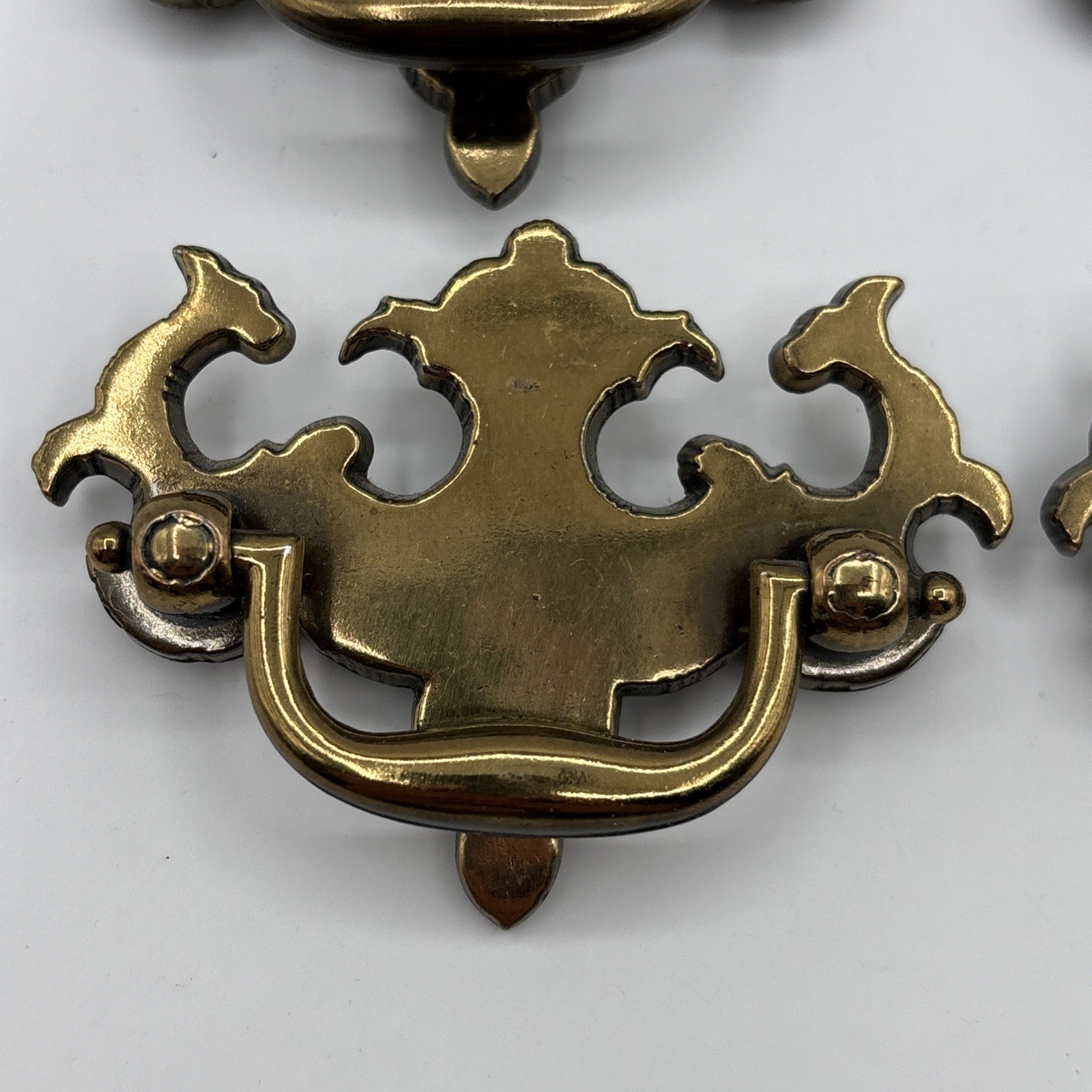 VTG Keeler Brass Co KBC1 #8652 Brass Dresser Drop Drawer Pulls Lot 4 2” CENTERS