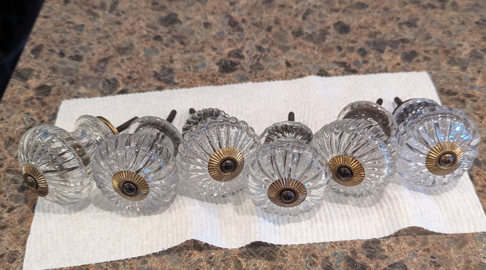 Larger Glass Knobs for Any Drawer Cabinet Set Of Six.