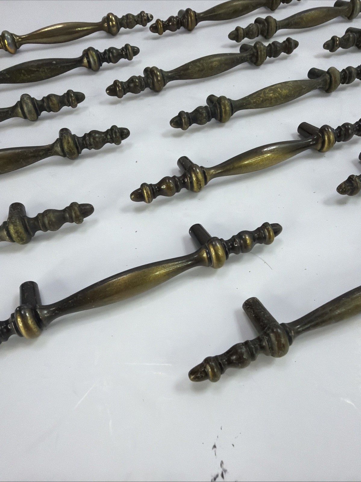 VTG Brass Drop Bail Drawer Pulls Handles Lot 15 3” Center Hardware MCM 150-1⁠