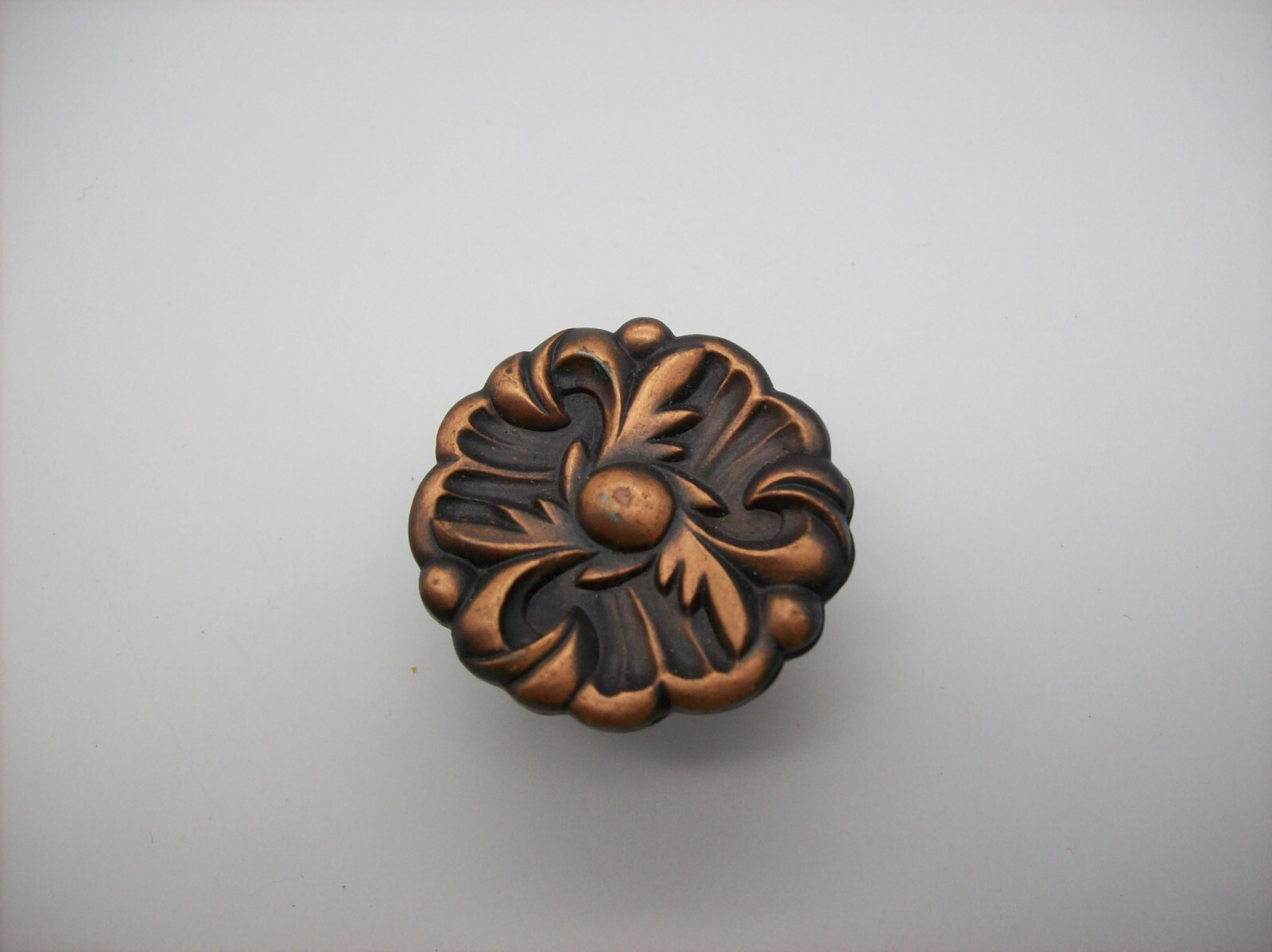 Vintage French Copper Flower Cabinet Knob Drawer Pull, 1960, RDCA, Patd 1885 09