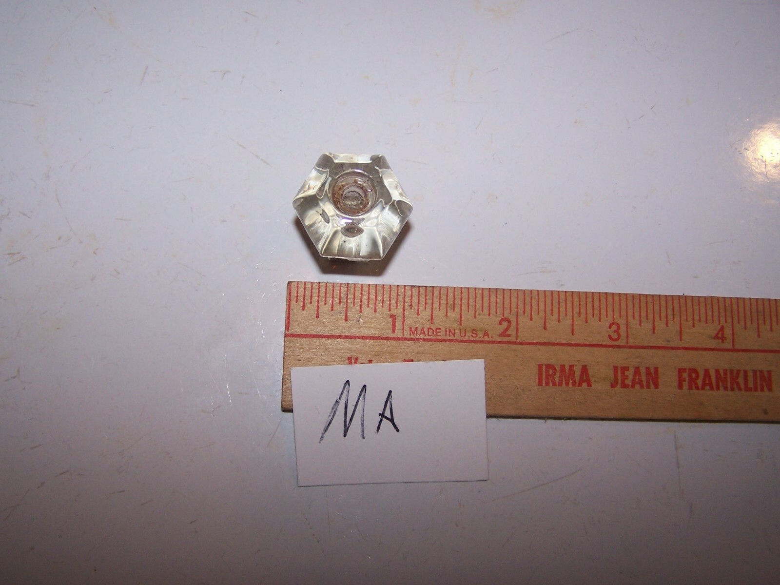 Vintage Antique Glass 6 Sided Knob / Pull / Handle – Lot MA