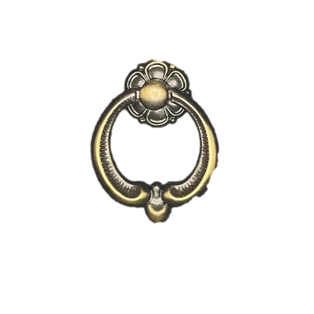 (5 Pack) 1-5/8 inch Ring Pull with Plate Antique Brass