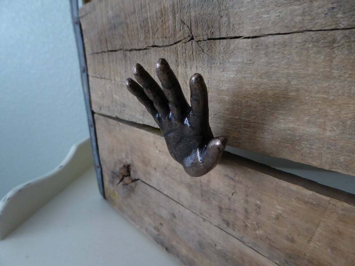 Antique Metal Drawer Pulls Handle Hand High Five Cabinets Door Knobs