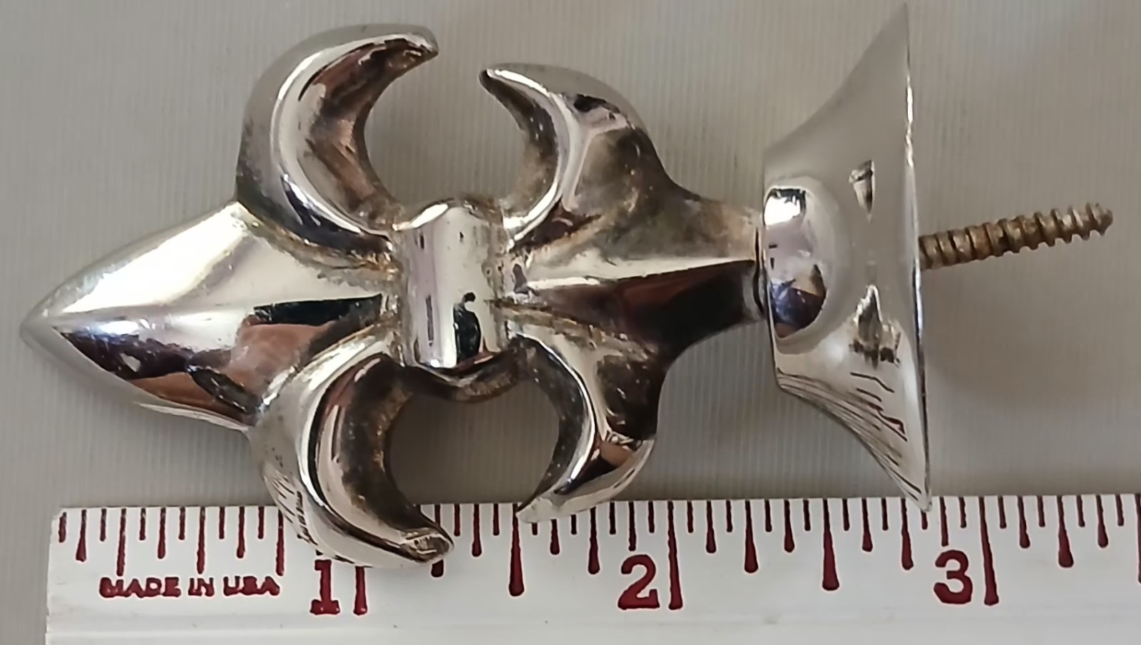 3″x1.5″ Fleur De Lis ~ Drawer Pull ~ Scouts, New Orleans, France, Emblem ~ Screw
