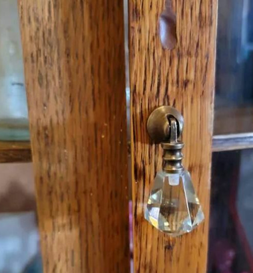 Vintage-Brass Teardrop Glass Drawer Pull Handle Furniture Cabinet Knob Hardware