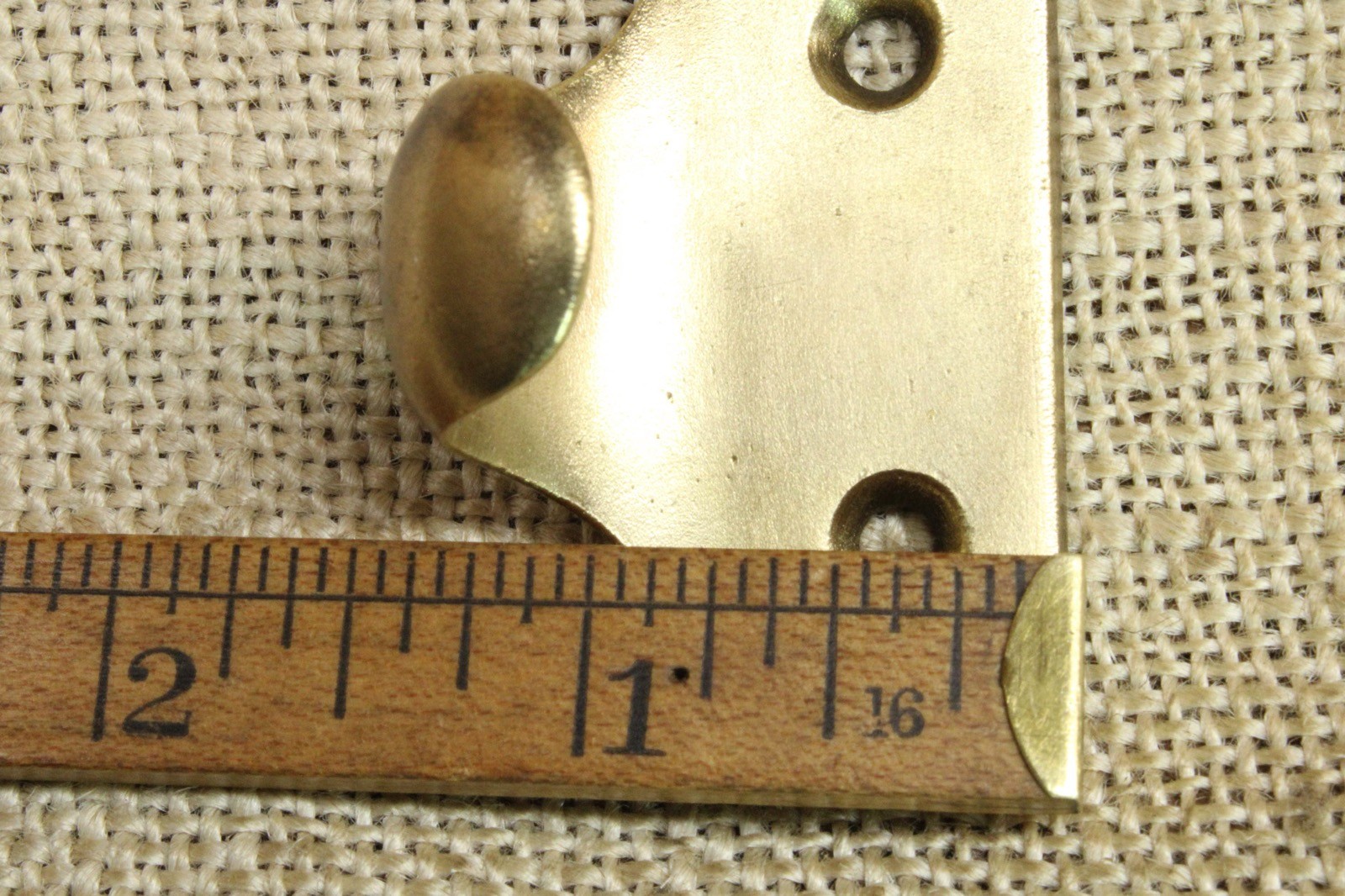 Old Window Sash Lift 1 5/8″ Drawer Pull Handle Heavy Cast Satin Brass Smooth