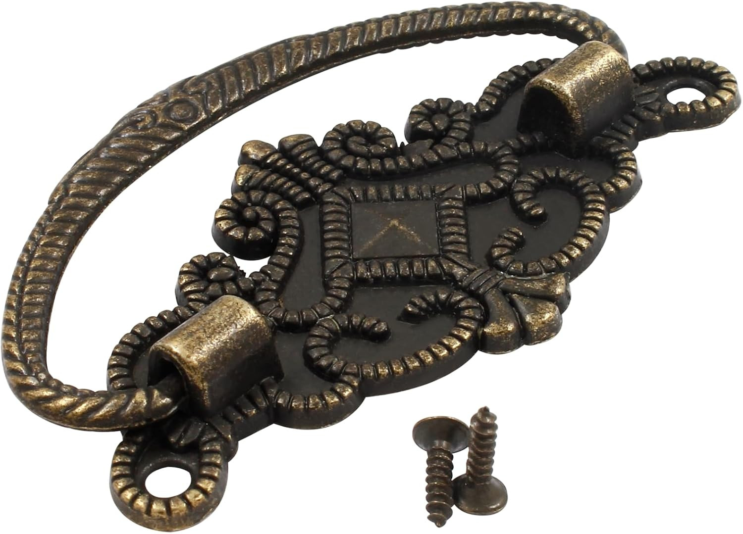 12-Pack Vintage Antique Bronze Pull Handle – for Retro Drawer Jewelry Box Kit…