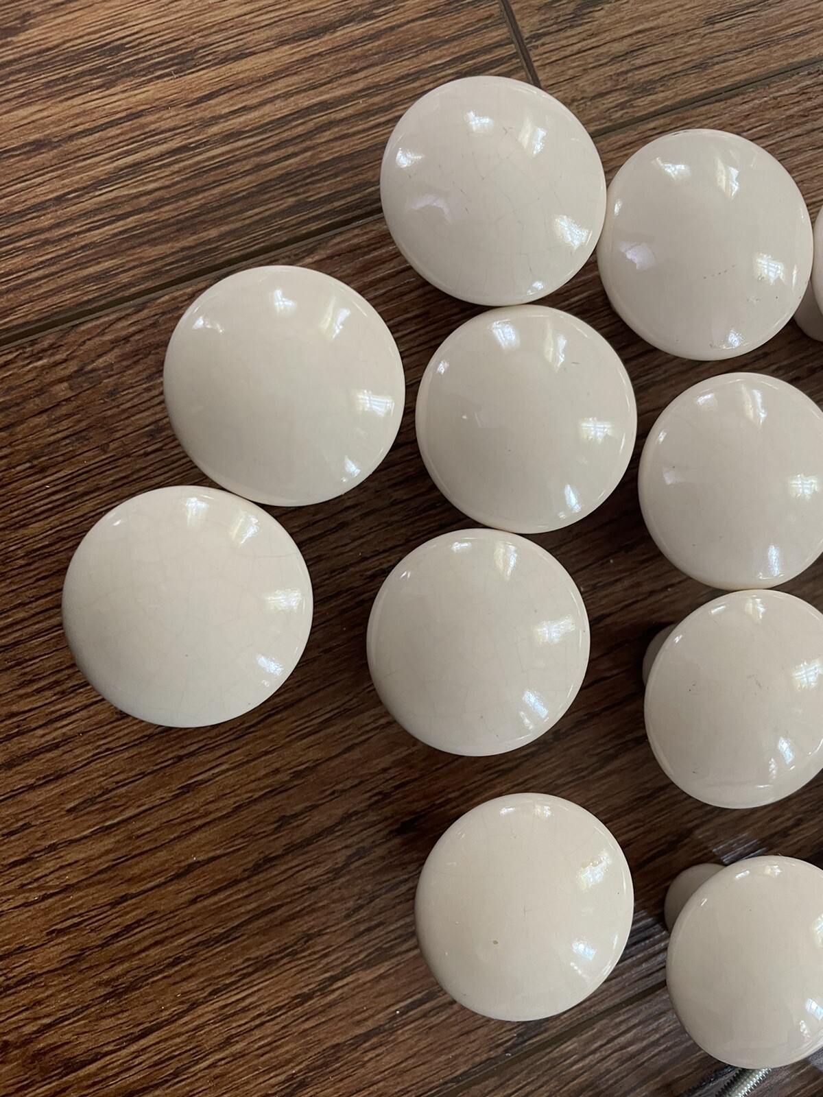 light Bage Ball Knob Ceramic Porcelain Cabinet Drawer Pull Vintage 1 1/4″ lot 18
