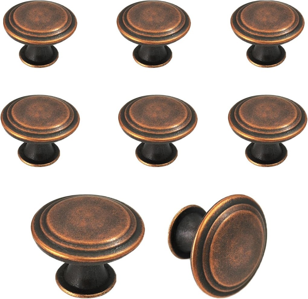 8 Pack Dresser Knobs, Antique Brass Drawer Handles, Closet Knobs for Cabinets