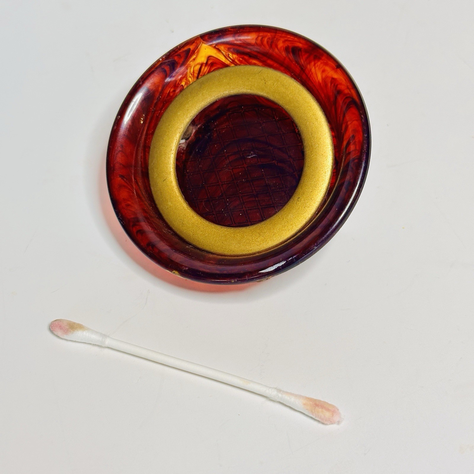 8 Vintage Bakelite Art Deco Butterscotch Cherry Red Swirl Knobs Drawer Pulls