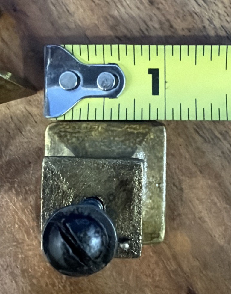 Set of 3 Antique/Vintage Solid Brass Mission Style Drawer Pulls Square Beveled