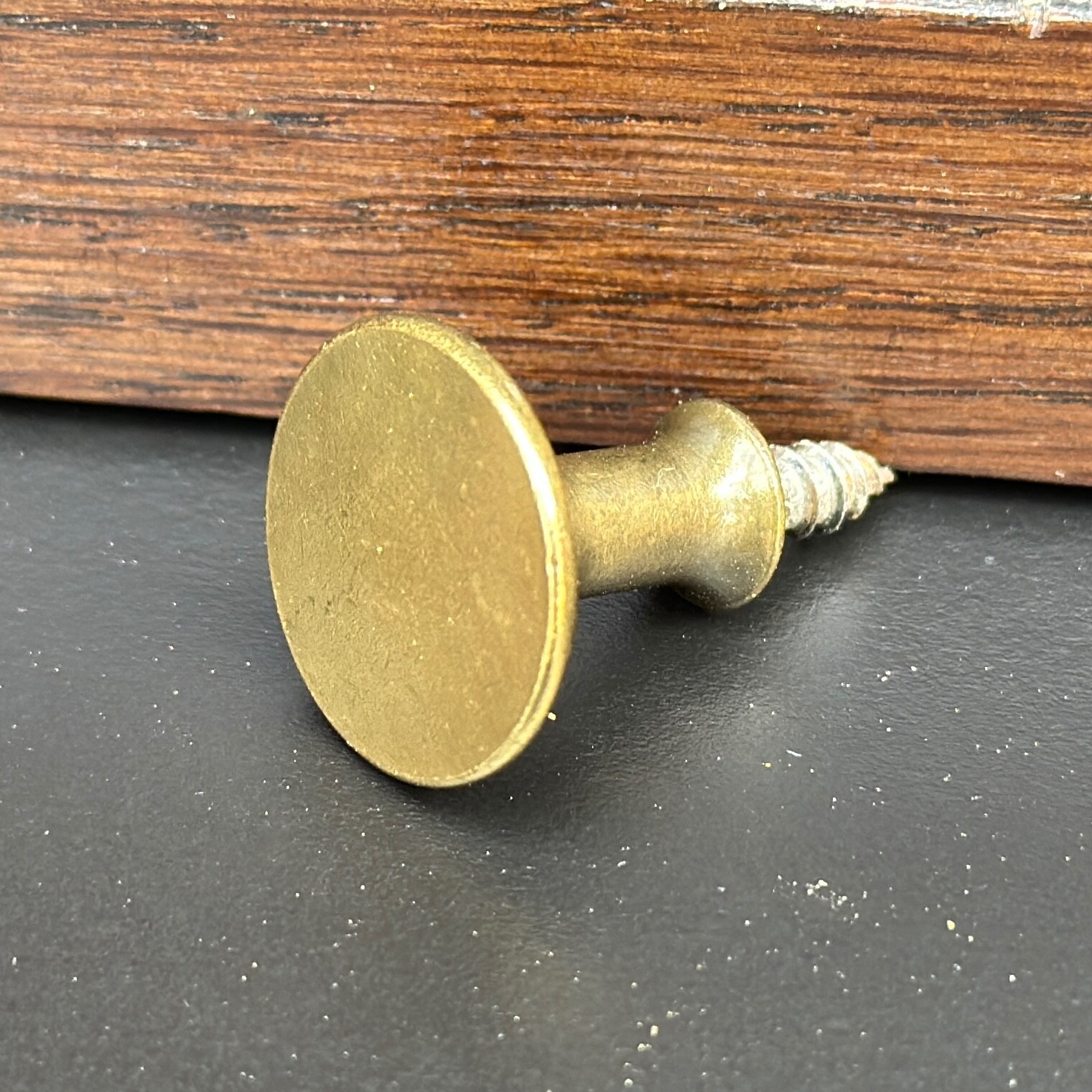 Vintage HENREDON Scene One Brass Finger Pull Tray Knob Hardware