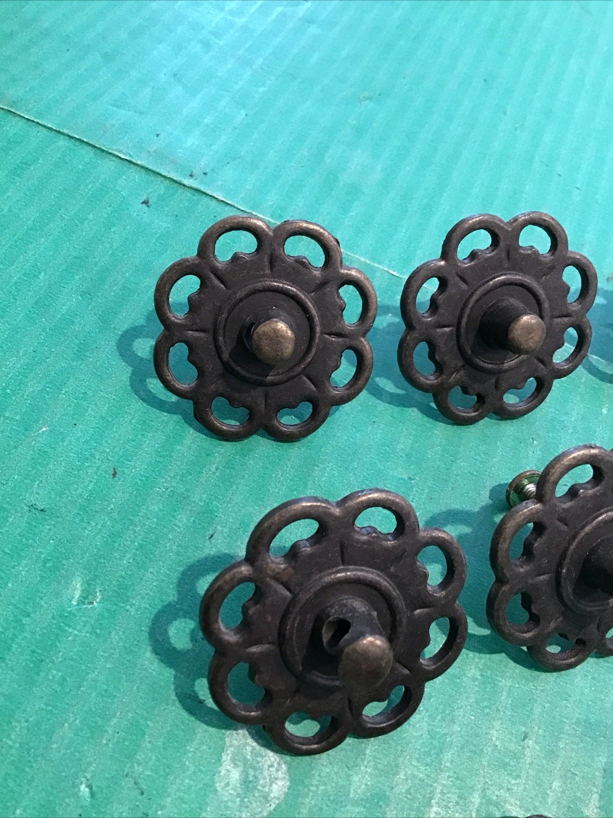 Lot of 8 Drop Bail Backplates Only Drawer Pulls Parts Replace (no handles)