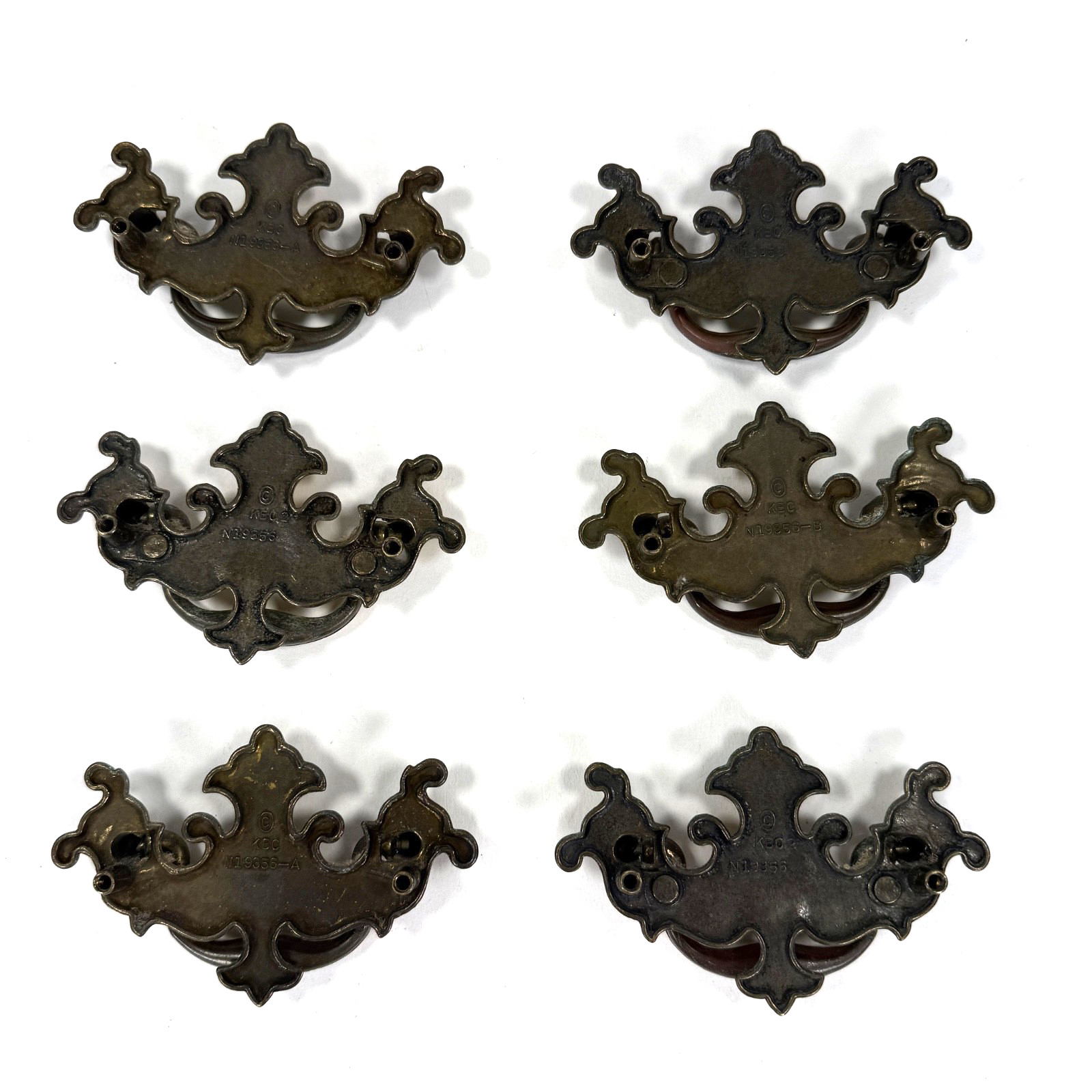 6 Keeler Brass Co. Chippendale Style Drop Bail Drawer Pulls N19356 5″ Centers