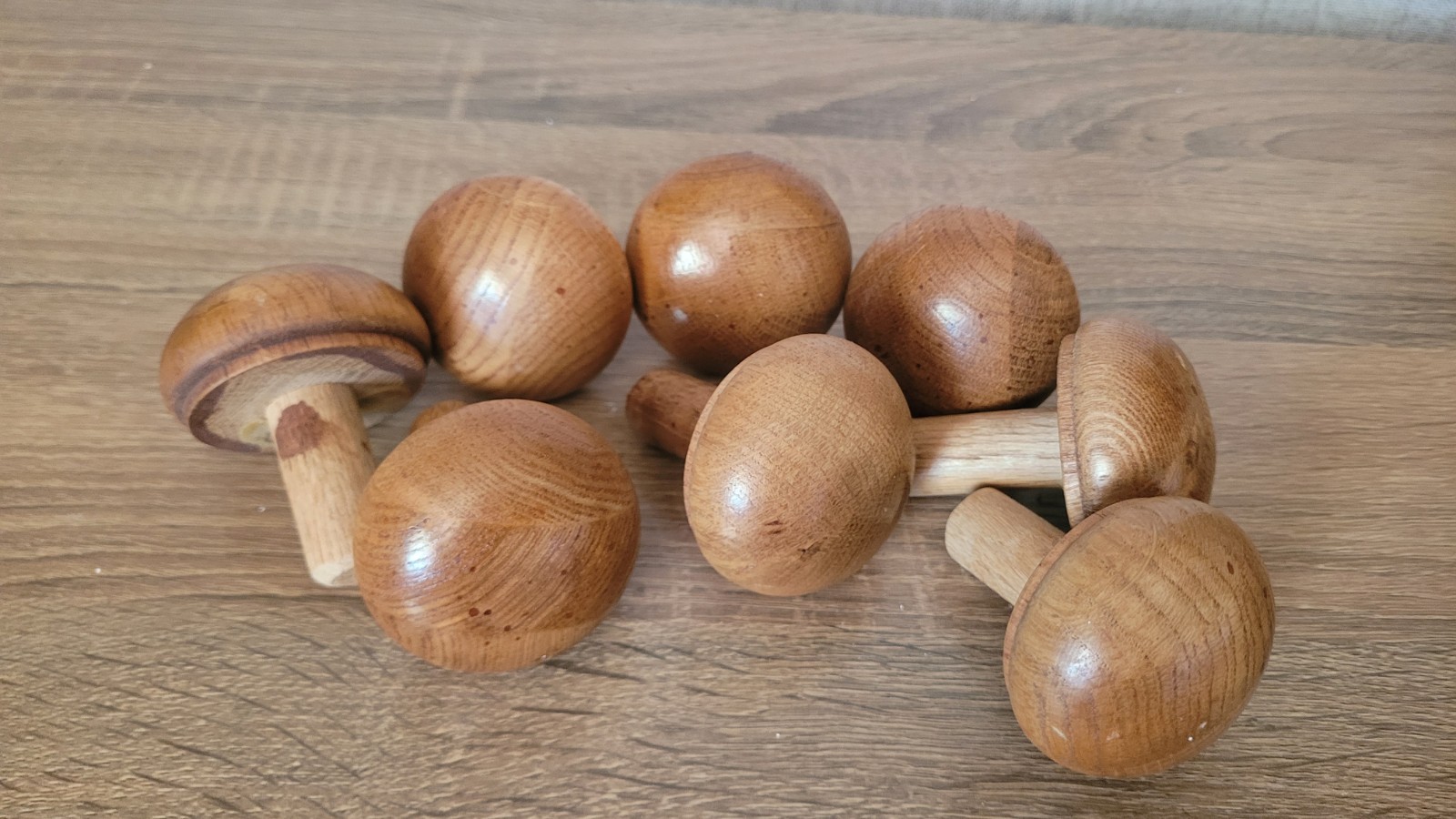 Vintage Wood Drawer Pulls Mushroom Shaped