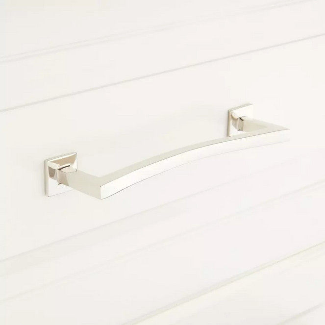 4″ Arvo Solid Brass Contemporary Cabinet Pull – polished Nickel