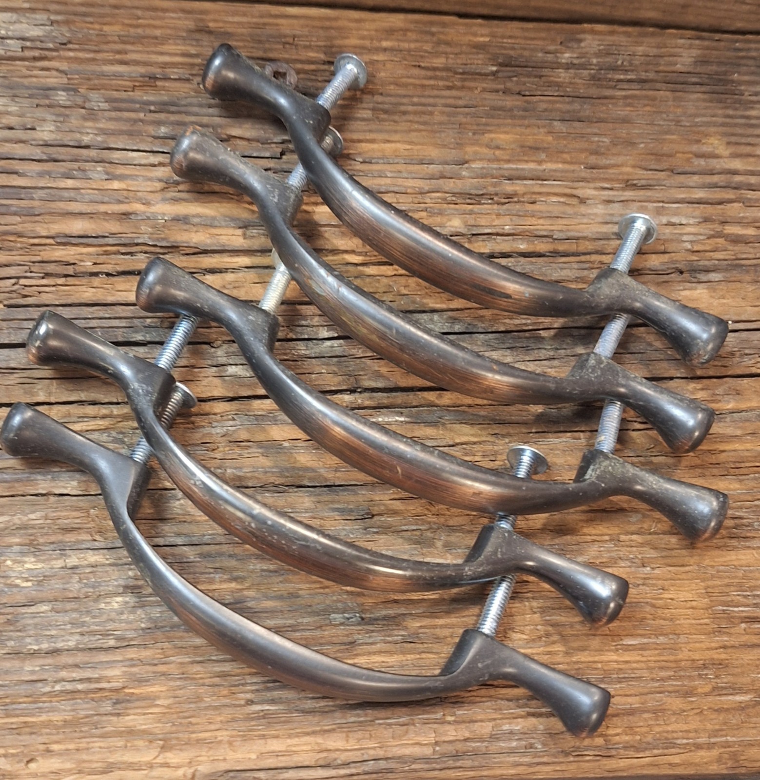 5 Vintage Bronze Tone Aluminum Drawer/Cabinet Handle Drawer Pull Knobs