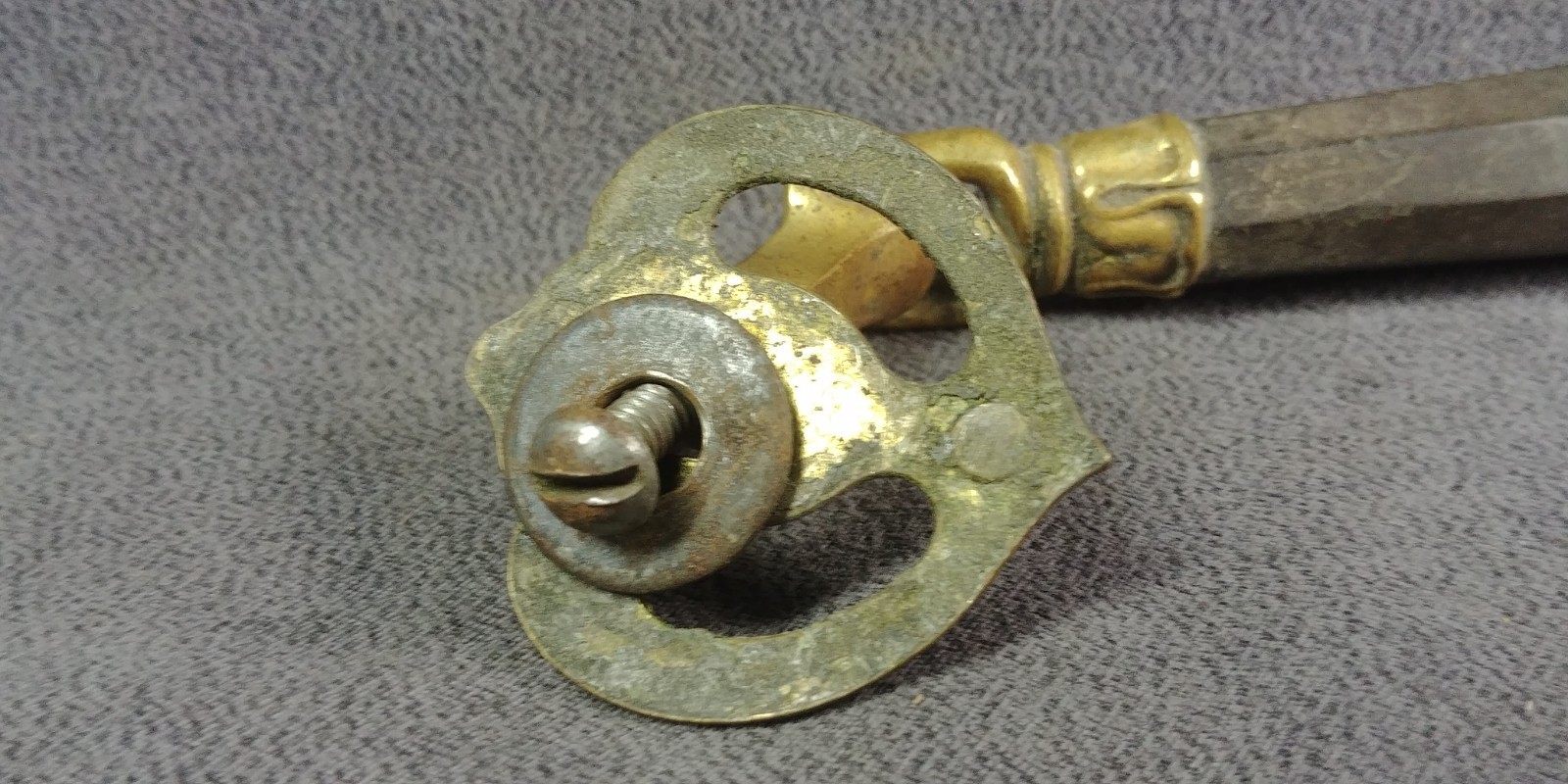 2 Tassel Handle Pendant Door Pull Brass Carved? Black Stove Unknown Antique Lot