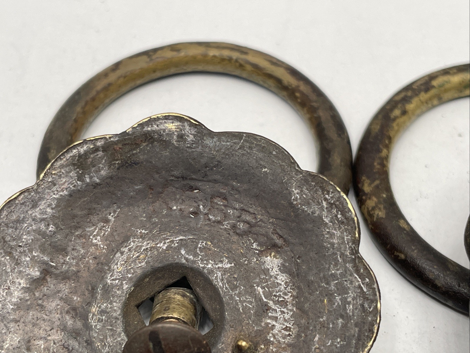 Vintage Bronze Drop Ring Knobs Pulls Handles for Cabinet Drawer Set Of 2