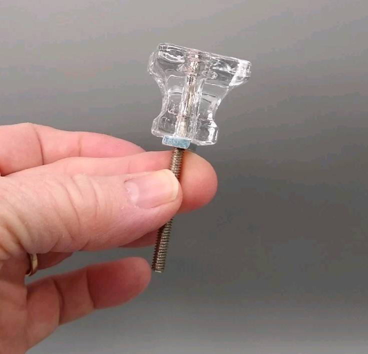 12 Clear Glass 1 1/8″ square Drawer Pull Knobs Furniture Handles modern