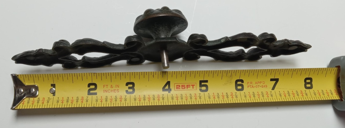 Vtg Amerock French Provincial Teardrop Drop Pulls Knobs w/ Vertical Backplates