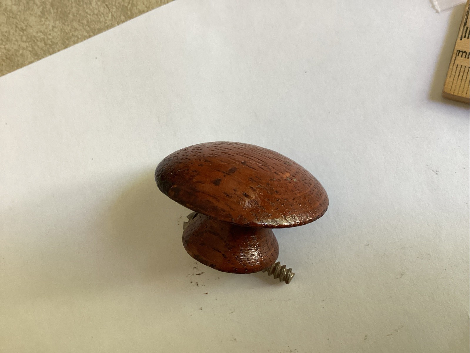 Nice 1- 3/4” Inch Vintage Oak Wood Antique Drawer Pulls With Screw