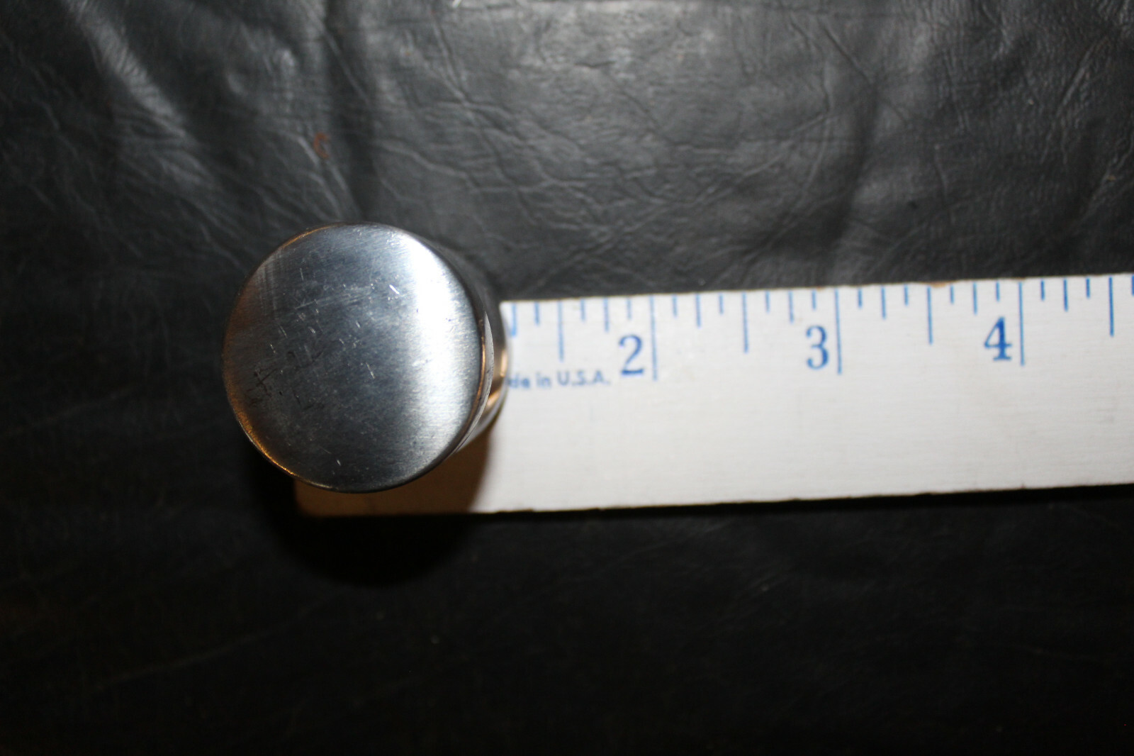 Brushed Aluminum (Stainless? Nickel?) 1-1/4″ cabinet drawer Pull/Knob I-9