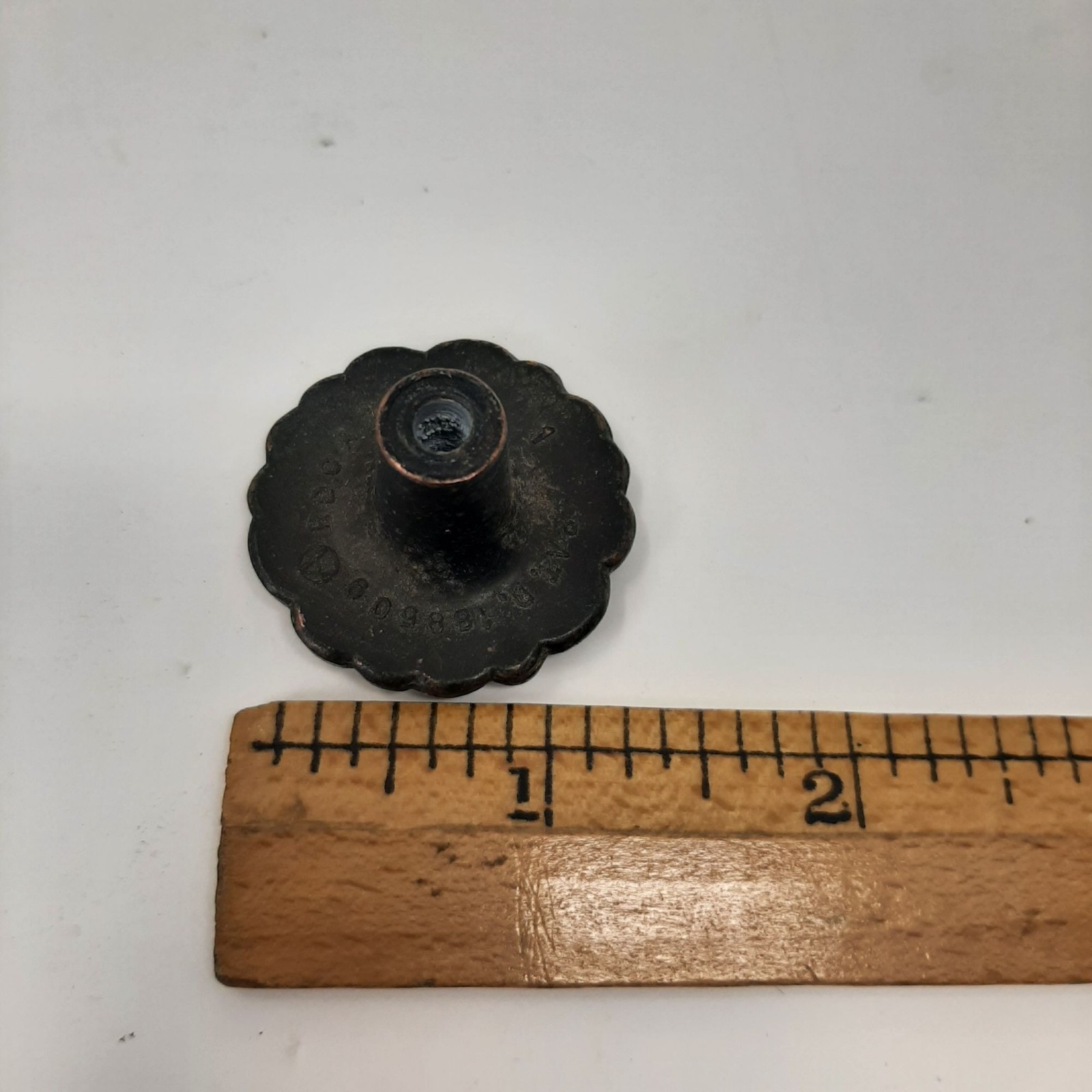 Vintage Round Copper Knob Floral Handle Ornate Design Hardware Solid