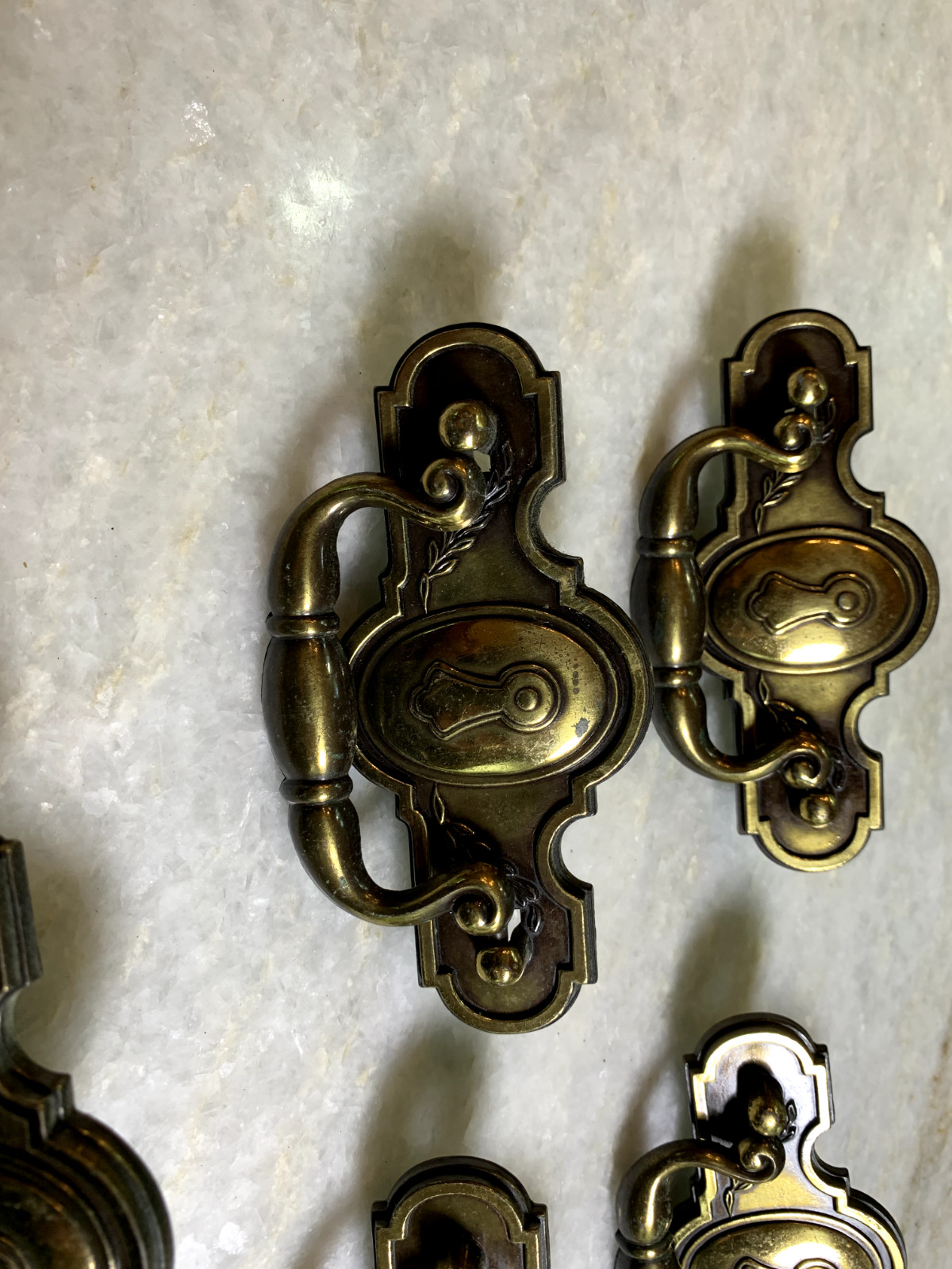 Vintage Mid Century 1970s 70s 1960s 60s Metal Drop Handles Knob Pulls