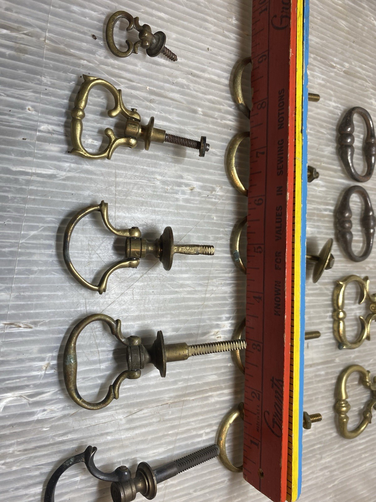 Vintage Lot Of 14 Drop Pulls Various Styles And Sizes