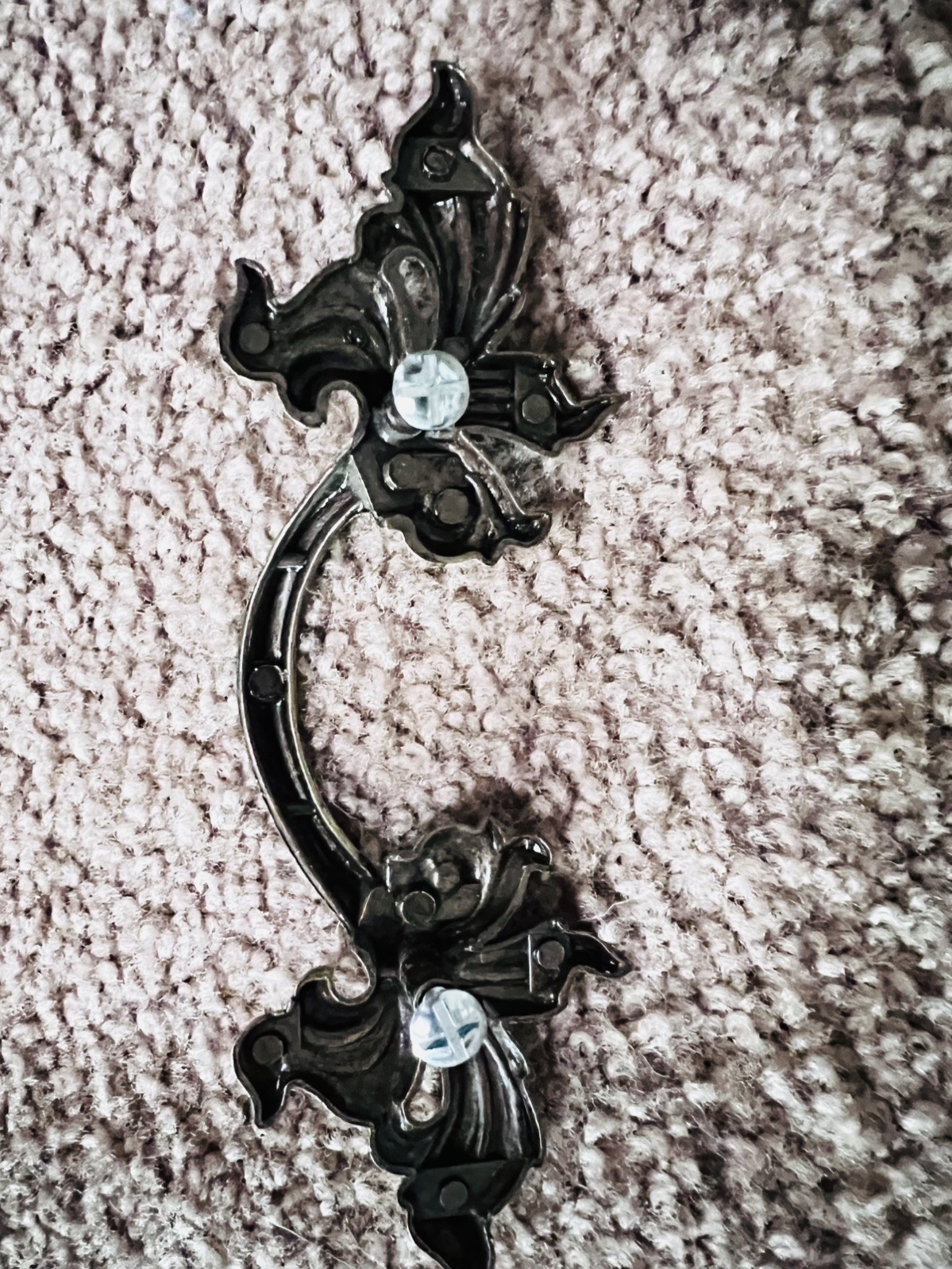 Vintage French Provincial Antique Brass Drawer Pulls 3″ Center Handles Set Of 6