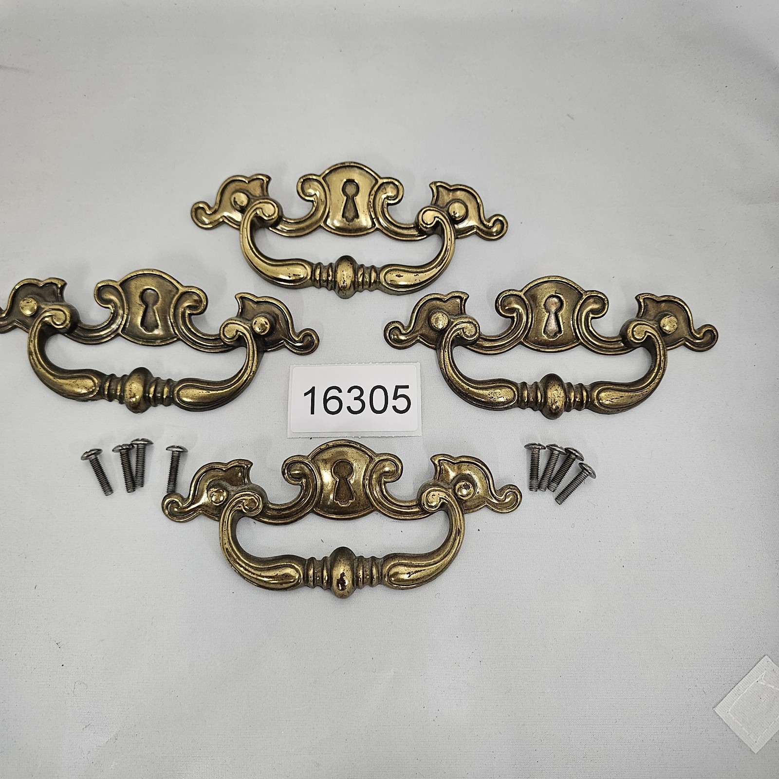 Keller Brass Co N-14636 Drawer Pulls Handles 6″ x 2-1/2″ Holes 5″ Apart Set of 4