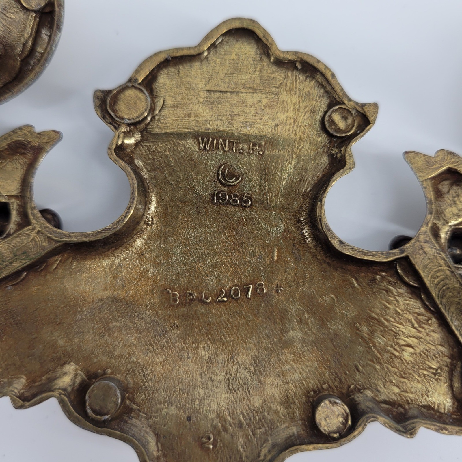 Vintage 1985 Brass Batwing Drawer Pulls and Knobs Set of 16 Chippendale 3″ Hole