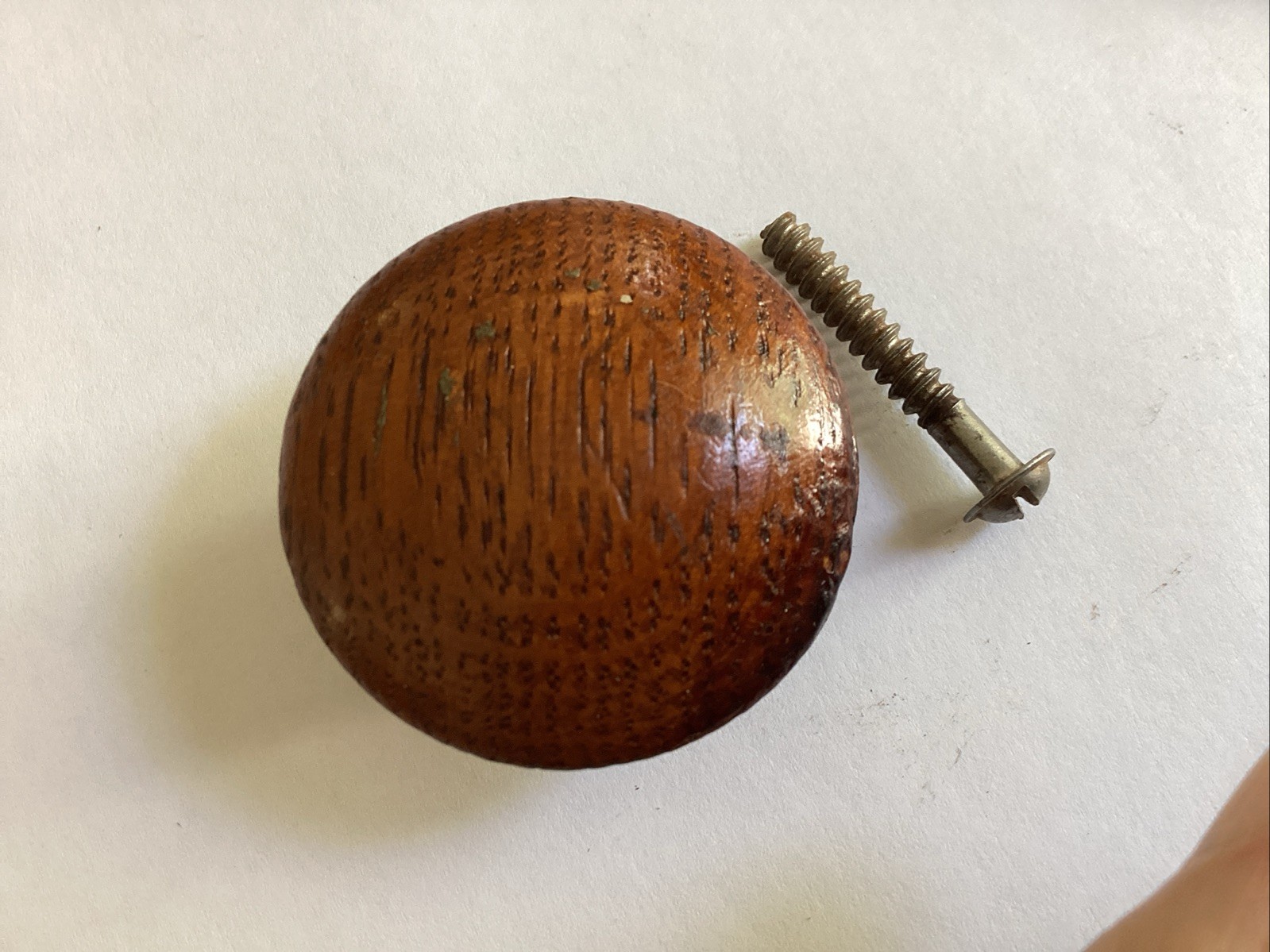 Nice 1- 3/4” Inch Vintage Oak Wood Antique Drawer Pulls With Screw