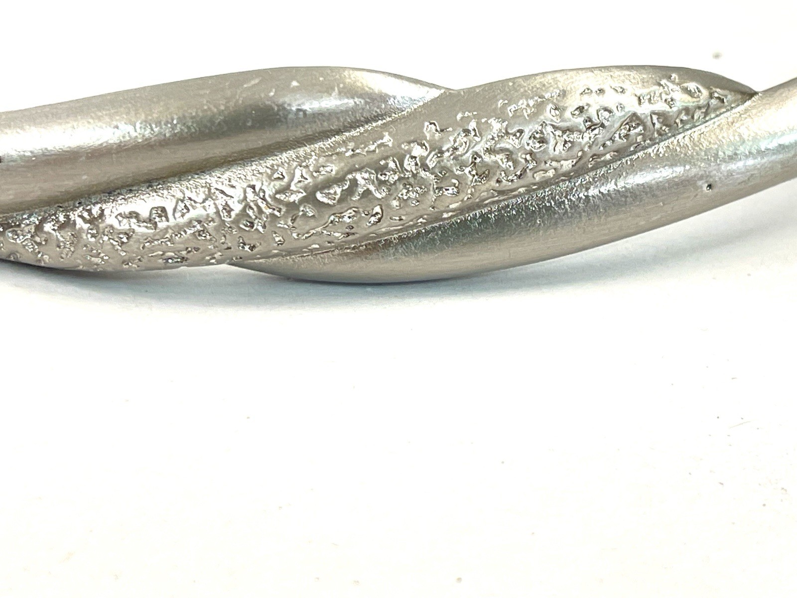 KBC Vintage Drawer Pull Fixed Handle Hammered Nickel Twist 5.15″ OCB lot#7414