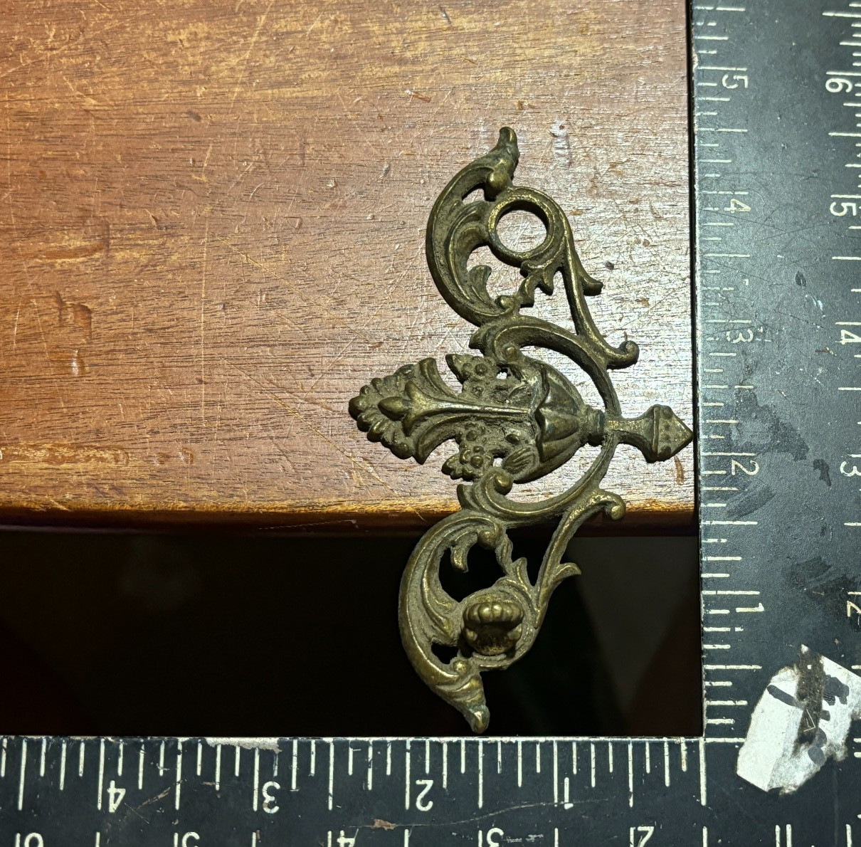 Lot of 4 Mixed Ornate Vintage Metal Drawer Backplates two with Pulls