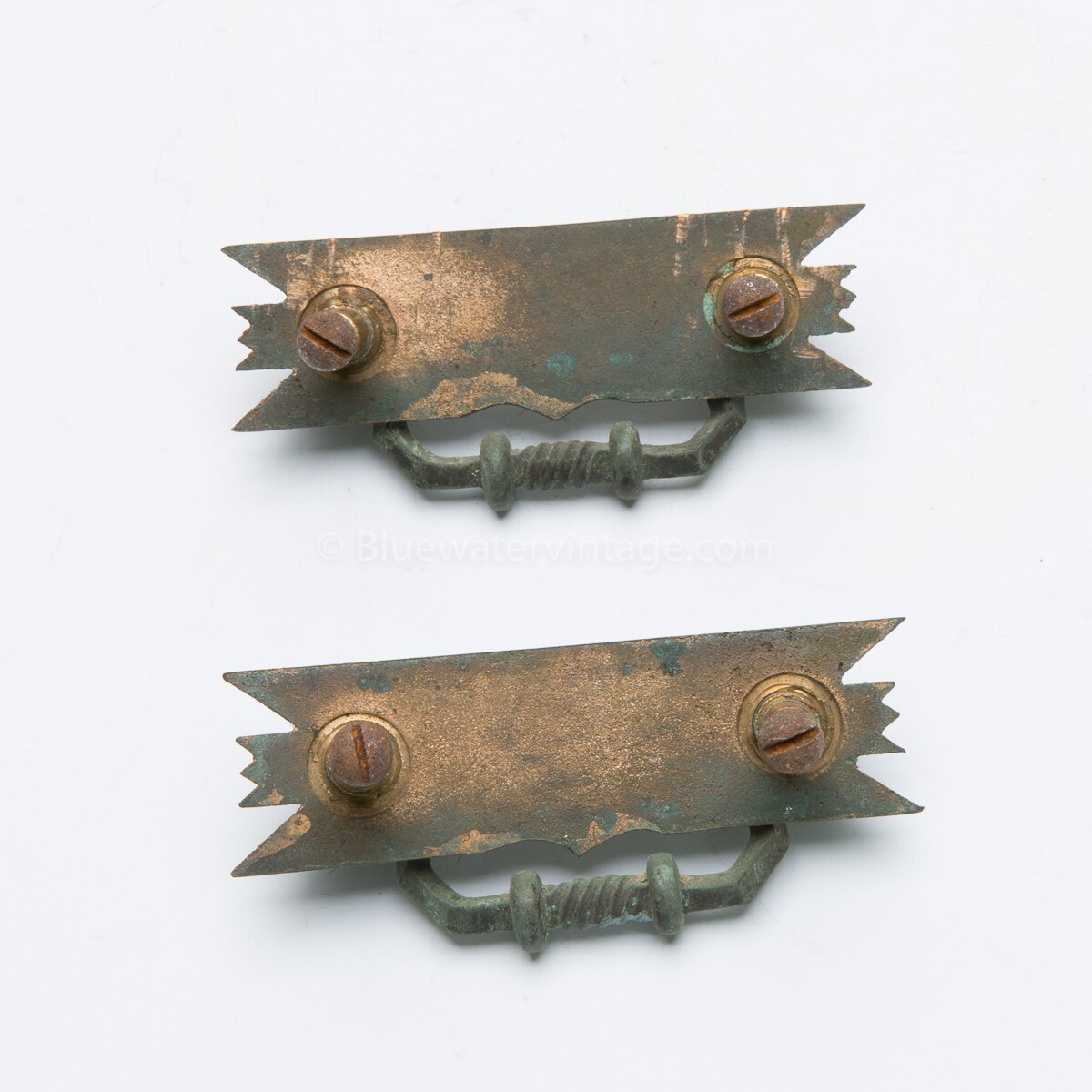HD13 Antique Pair c1920s Mission or Arts & Crafts Cast Bronze Bail Drawer Pulls!