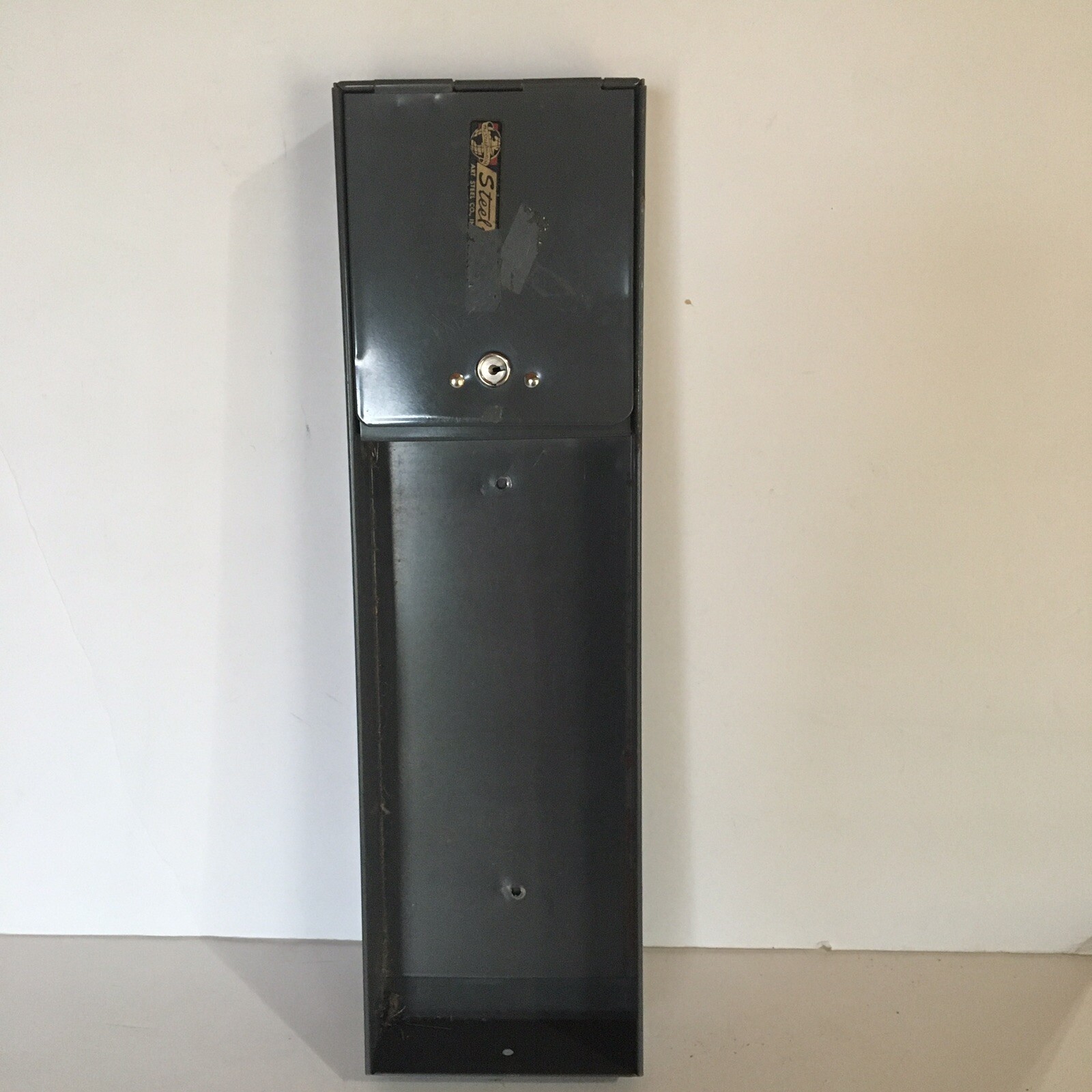 Vintage Mid Century Office Steel Metal Drawer small lock compartment (no key)