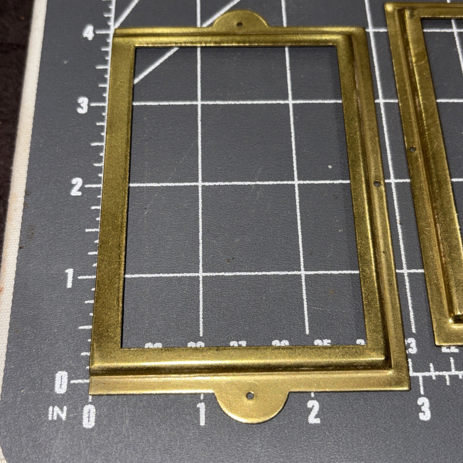 Antique / Vintage Brass Label Card Holders for Cabinet(?) Lot of 6
